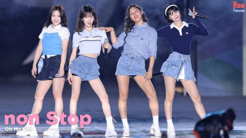 오마이걸 4명 첫 공연 ♬살짝설렜어 #OhMyGirl ♬Non Stop @250509 경북도민체전 Gyeongbuk Sports Festival