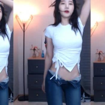 [클립]흰티에 청바지 청글섹시♥찐신입여캠80일차